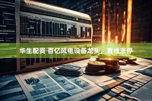 华生配资 百亿风电设备龙头，直线涨停